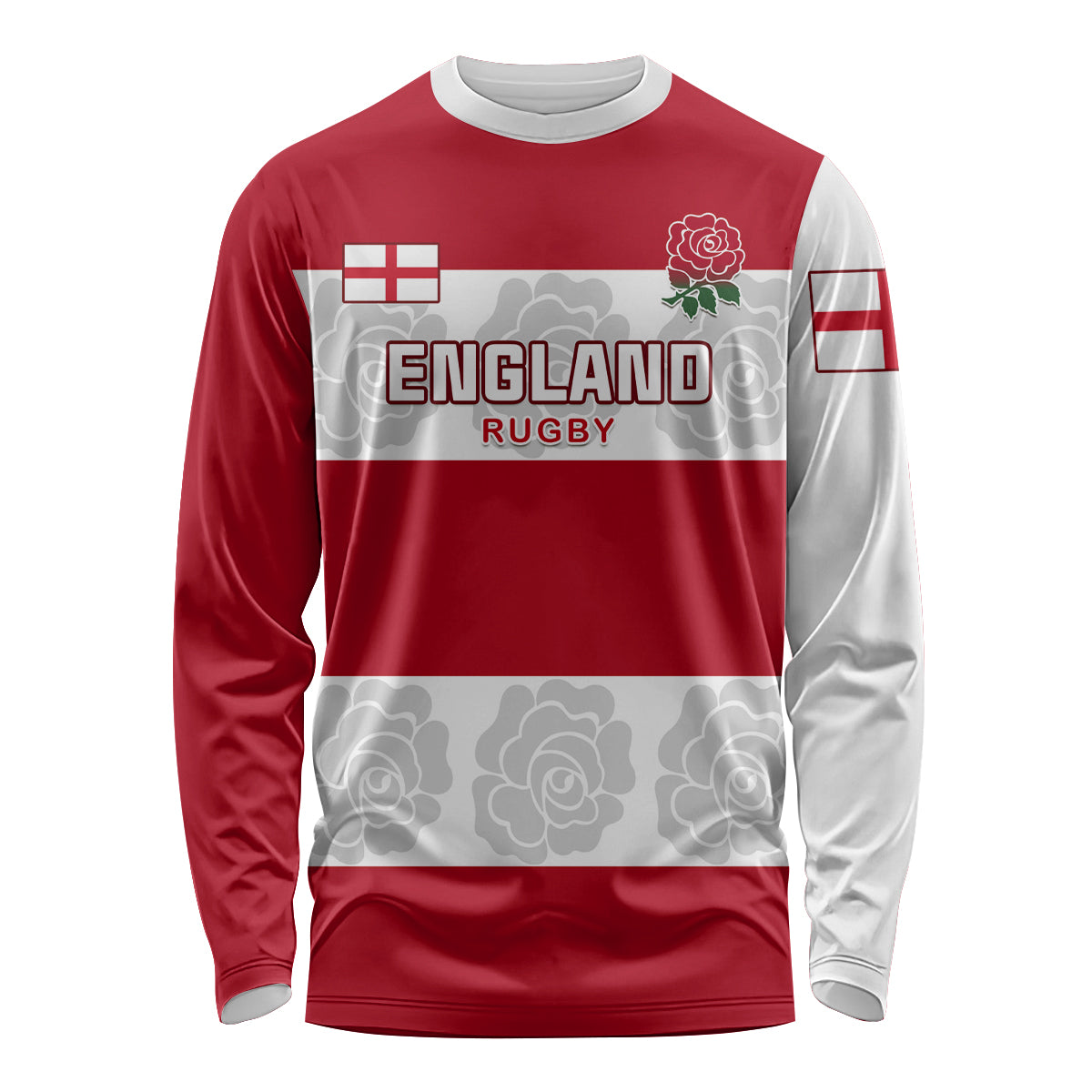 Custom England Rugby Long Sleeve Shirt The Red Rose Champion World Cup 2023 - Wonder Print Shop