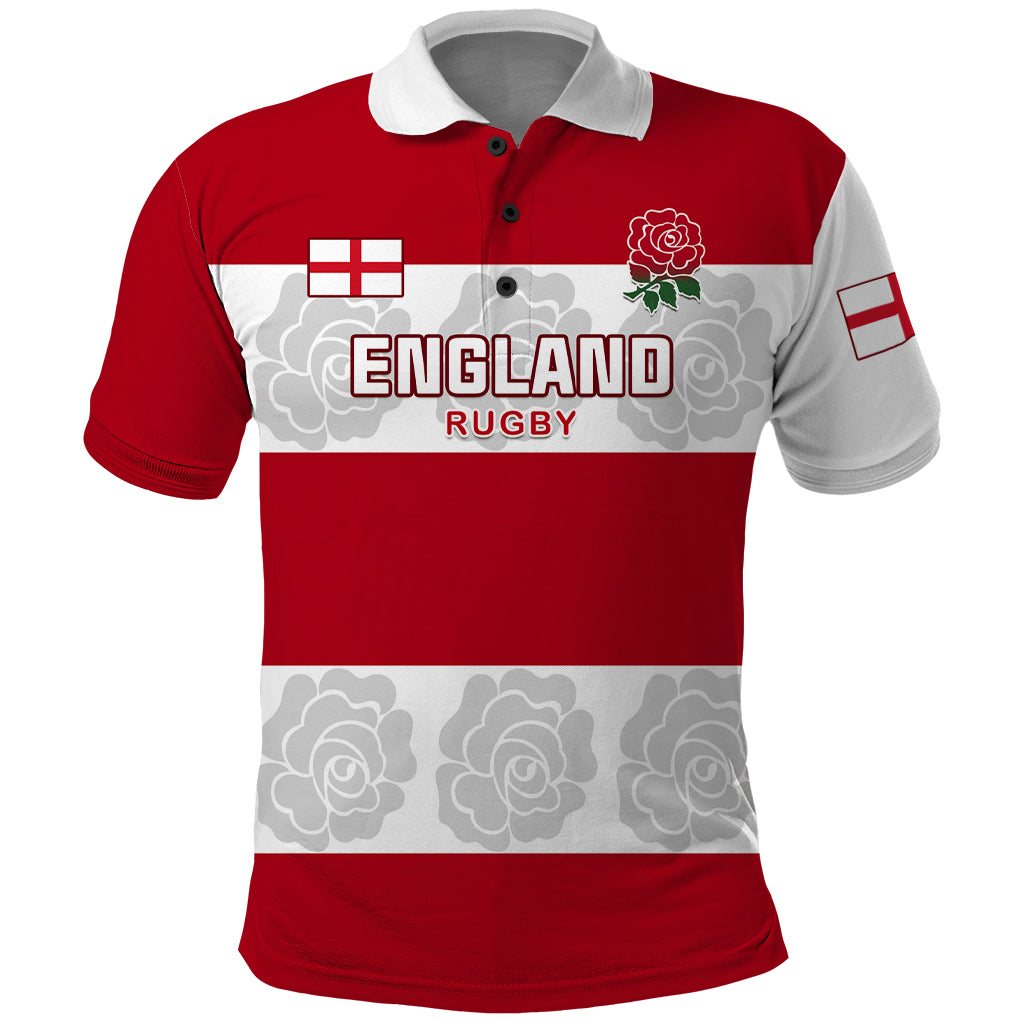 Custom England Rugby Polo Shirt The Red Rose Champion World Cup 2023 - Wonder Print Shop