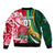 Custom South Africa and England Rugby Bomber Jacket The Red Rose Protea Pattern - Wonder Print Shop