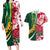 Custom South Africa and England Rugby Couples Matching Long Sleeve Bodycon Dress and Hawaiian Shirt The Red Rose Protea Pattern - Wonder Print Shop