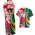 Custom South Africa and England Rugby Couples Matching Off Shoulder Maxi Dress and Hawaiian Shirt The Red Rose Protea Pattern - Wonder Print Shop