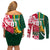 Custom South Africa and England Rugby Couples Matching Off Shoulder Short Dress and Long Sleeve Button Shirt The Red Rose Protea Pattern - Wonder Print Shop