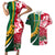 Custom South Africa and England Rugby Couples Matching Short Sleeve Bodycon Dress and Hawaiian Shirt The Red Rose Protea Pattern - Wonder Print Shop