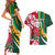 Custom South Africa and England Rugby Couples Matching Short Sleeve Bodycon Dress and Hawaiian Shirt The Red Rose Protea Pattern - Wonder Print Shop