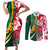 Custom South Africa and England Rugby Couples Matching Short Sleeve Bodycon Dress and Long Sleeve Button Shirt The Red Rose Protea Pattern - Wonder Print Shop