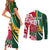 Custom South Africa and England Rugby Couples Matching Short Sleeve Bodycon Dress and Long Sleeve Button Shirt The Red Rose Protea Pattern - Wonder Print Shop