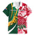 Custom South Africa and England Rugby Family Matching Long Sleeve Bodycon Dress and Hawaiian Shirt The Red Rose Protea Pattern - Wonder Print Shop