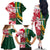 Custom South Africa and England Rugby Family Matching Off Shoulder Long Sleeve Dress and Hawaiian Shirt The Red Rose Protea Pattern - Wonder Print Shop