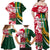 Custom South Africa and England Rugby Family Matching Off Shoulder Maxi Dress and Hawaiian Shirt The Red Rose Protea Pattern - Wonder Print Shop