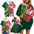 Custom South Africa and England Rugby Family Matching Off Shoulder Short Dress and Hawaiian Shirt The Red Rose Protea Pattern - Wonder Print Shop