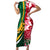 Custom South Africa and England Rugby Family Matching Short Sleeve Bodycon Dress and Hawaiian Shirt The Red Rose Protea Pattern - Wonder Print Shop