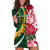 Custom South Africa and England Rugby Hoodie Dress The Red Rose Protea Pattern - Wonder Print Shop