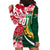 Custom South Africa and England Rugby Hoodie Dress The Red Rose Protea Pattern - Wonder Print Shop