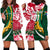 Custom South Africa and England Rugby Hoodie Dress The Red Rose Protea Pattern - Wonder Print Shop