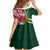 Custom South Africa and England Rugby Kid Short Sleeve Dress The Red Rose Protea Pattern - Wonder Print Shop