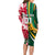 Custom South Africa and England Rugby Long Sleeve Bodycon Dress The Red Rose Protea Pattern - Wonder Print Shop