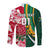 Custom South Africa and England Rugby Long Sleeve Button Shirt The Red Rose Protea Pattern - Wonder Print Shop