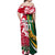 Custom South Africa and England Rugby Off Shoulder Maxi Dress The Red Rose Protea Pattern - Wonder Print Shop