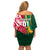 Custom South Africa and England Rugby Off Shoulder Short Dress The Red Rose Protea Pattern - Wonder Print Shop