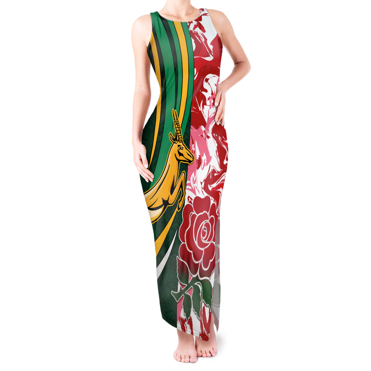 custom-south-africa-and-england-rugby-tank-maxi-dress-the-red-rose-protea-pattern