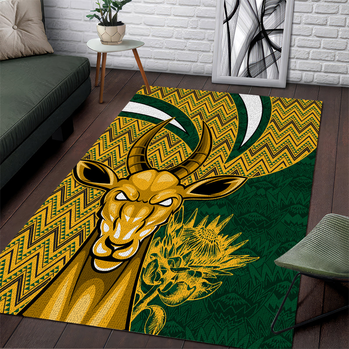 Custom South Africa Rugby Area Rug Come On Bokke Champion World Cup 2023 - Wonder Print Shop