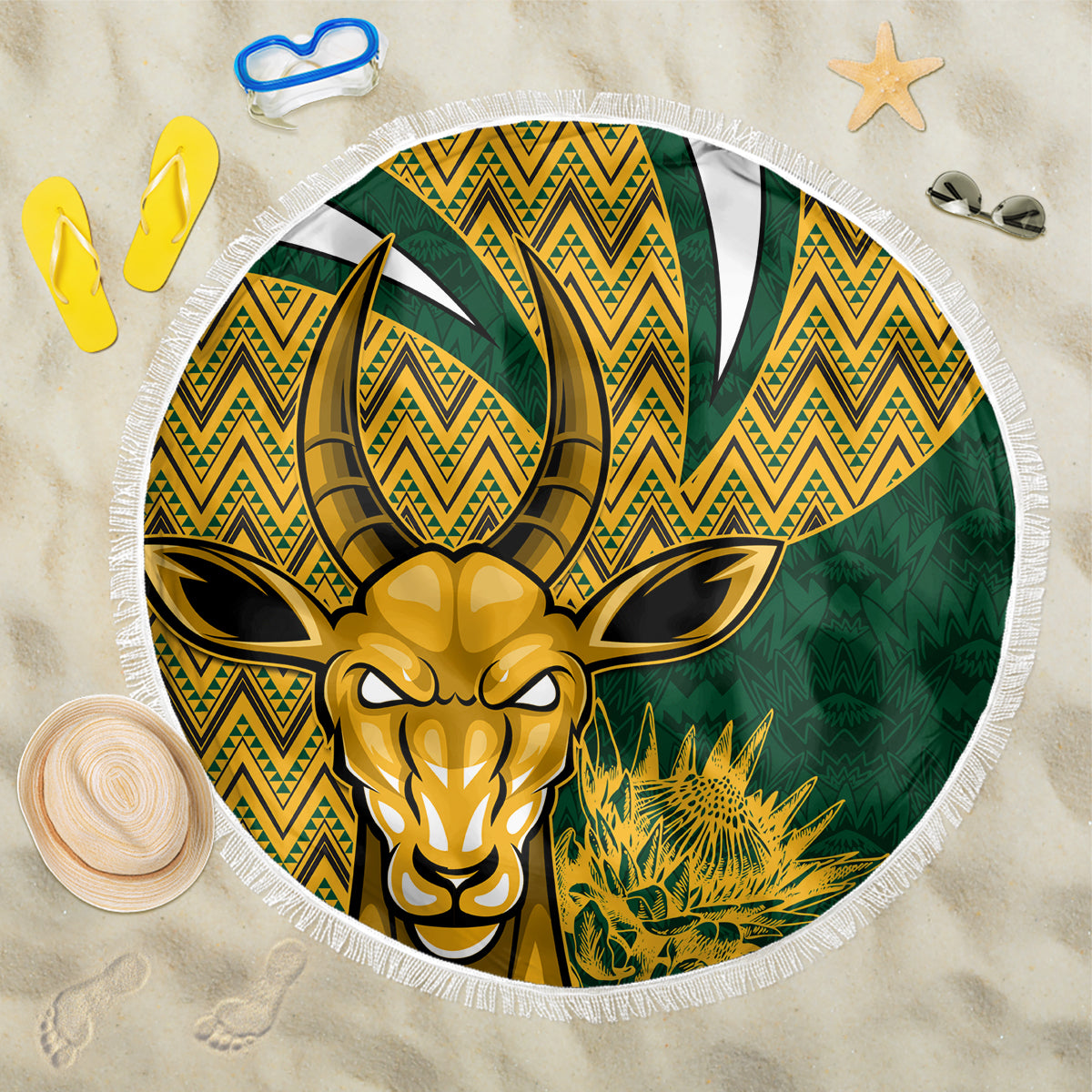 Custom South Africa Rugby Beach Blanket Come On Bokke Champion World Cup 2023 - Wonder Print Shop