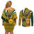 Custom South Africa Rugby Couples Matching Off Shoulder Short Dress and Long Sleeve Button Shirt Come On Bokke Champion World Cup 2023 - Wonder Print Shop