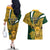 Custom South Africa Rugby Couples Matching Off The Shoulder Long Sleeve Dress and Hawaiian Shirt Come On Bokke Champion World Cup 2023 - Wonder Print Shop