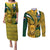 Custom South Africa Rugby Couples Matching Puletasi Dress and Long Sleeve Button Shirt Come On Bokke Champion World Cup 2023 - Wonder Print Shop