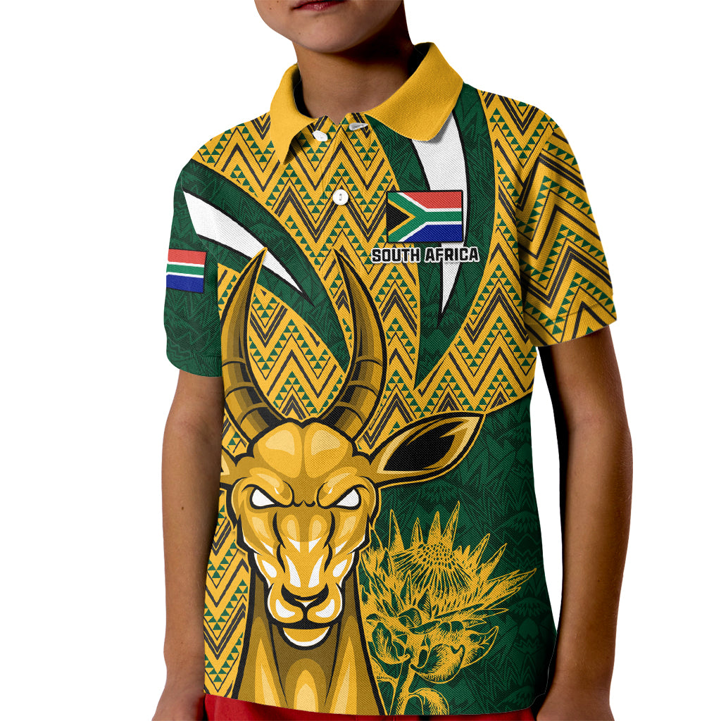 Custom South Africa Rugby Kid Polo Shirt Come On Bokke Champion World Cup 2023 - Wonder Print Shop