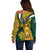 Custom South Africa Rugby Off Shoulder Sweater Come On Bokke Champion World Cup 2023 - Wonder Print Shop