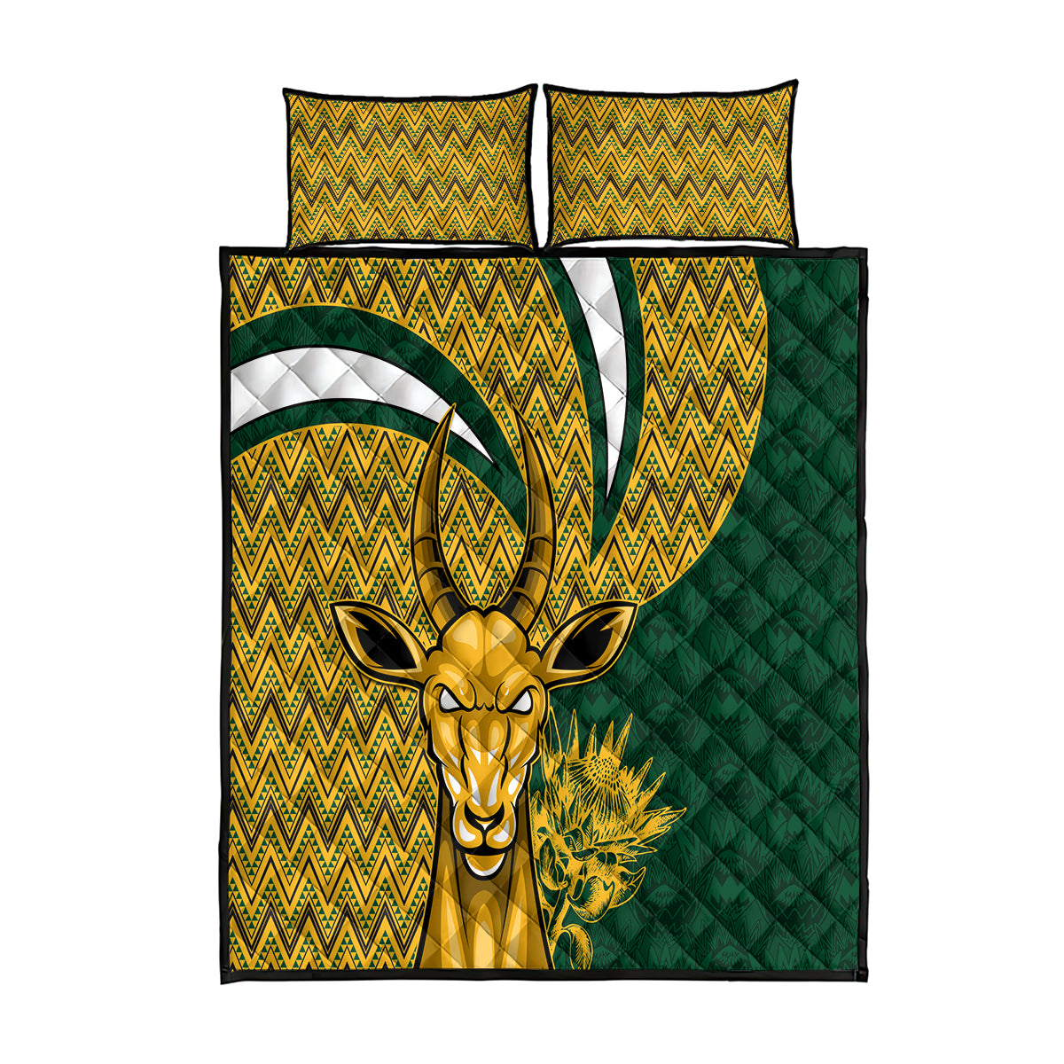 Custom South Africa Rugby Quilt Bed Set Come On Bokke Champion World Cup 2023 - Wonder Print Shop