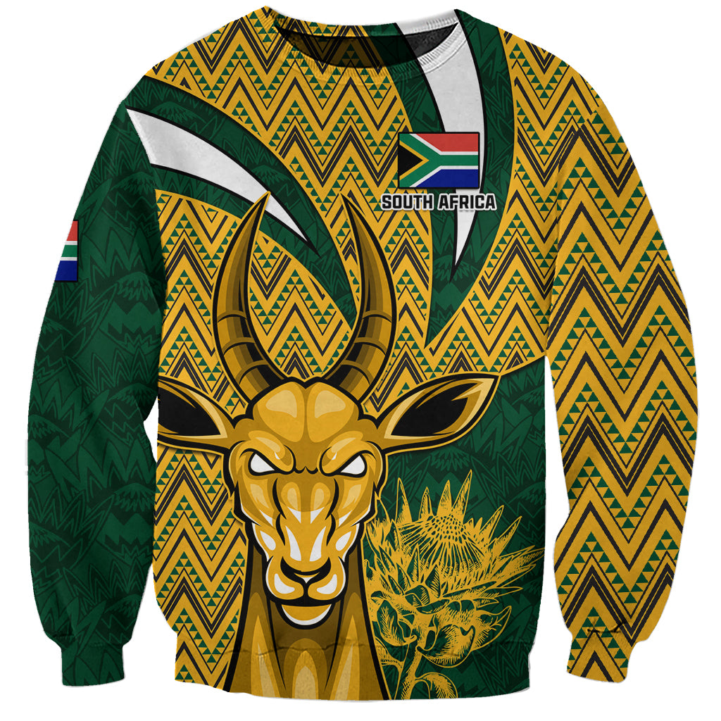 Custom South Africa Rugby Sweatshirt Come On Bokke Champion World Cup 2023 - Wonder Print Shop