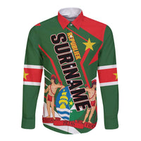 Republiek Suriname Long Sleeve Button Shirt Special Edition - Wonder Print Shop