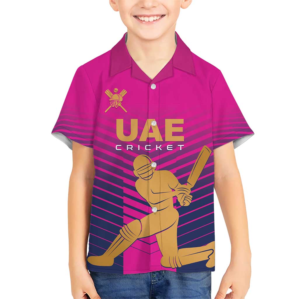 Custom United Arab Emirates Cricket Kid Hawaiian Shirt Go Boys Team UAE - Wonder Print Shop