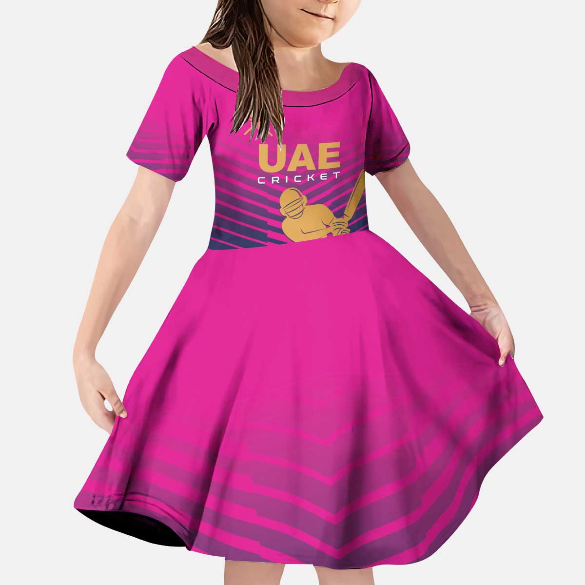 Custom United Arab Emirates Cricket Kid Short Sleeve Dress Go Boys Team UAE - Wonder Print Shop