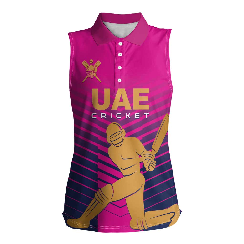 Custom United Arab Emirates Cricket Women Sleeveless Polo Shirt Go Boys Team UAE