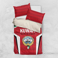 Kuwait Cricket duvet cover with crest logo and KUWAIT text, plus two red striped pillows