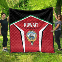 Kuwait cricket quilt, red-and-black design with Kuwait Cricket text and team emblem