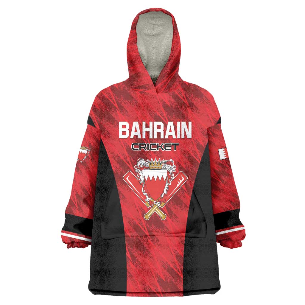 Custom Bahrain Cricket Wearable Blanket Hoodie Come On Team Bahrain