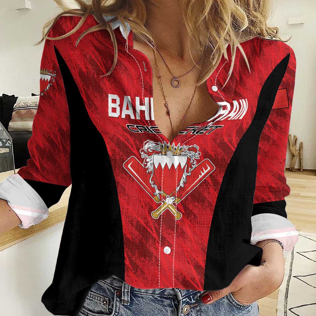 Custom Bahrain Cricket Women Casual Shirt Come On Team Bahrain