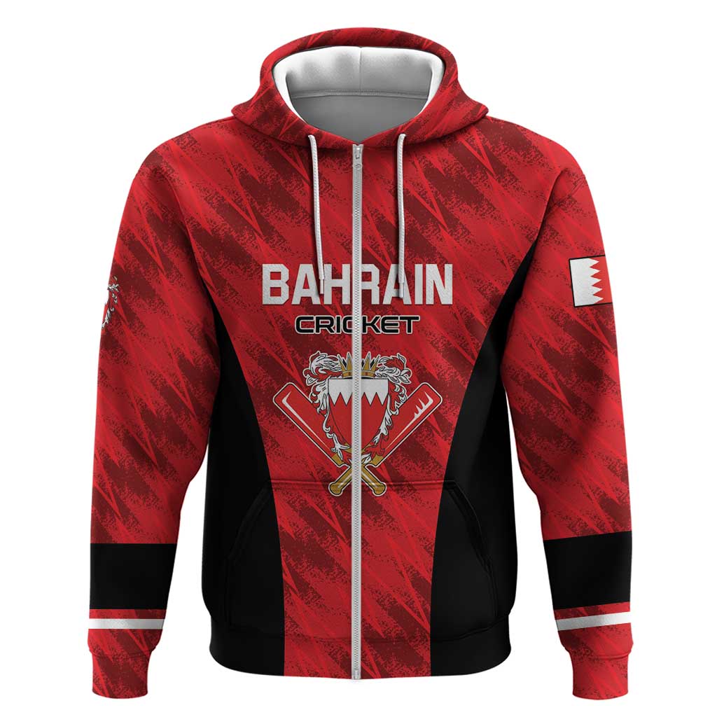 Custom Bahrain Cricket Zip Hoodie Come On Team Bahrain - Wonder Print Shop