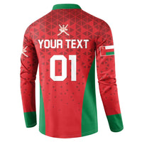 Red and green cricket button sweatshirt back with YOUR TEXT 01 and flag patch