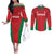 Custom Oman Cricket Couples Matching Off The Shoulder Long Sleeve Dress and Long Sleeve Button Shirt Team Oman Come On