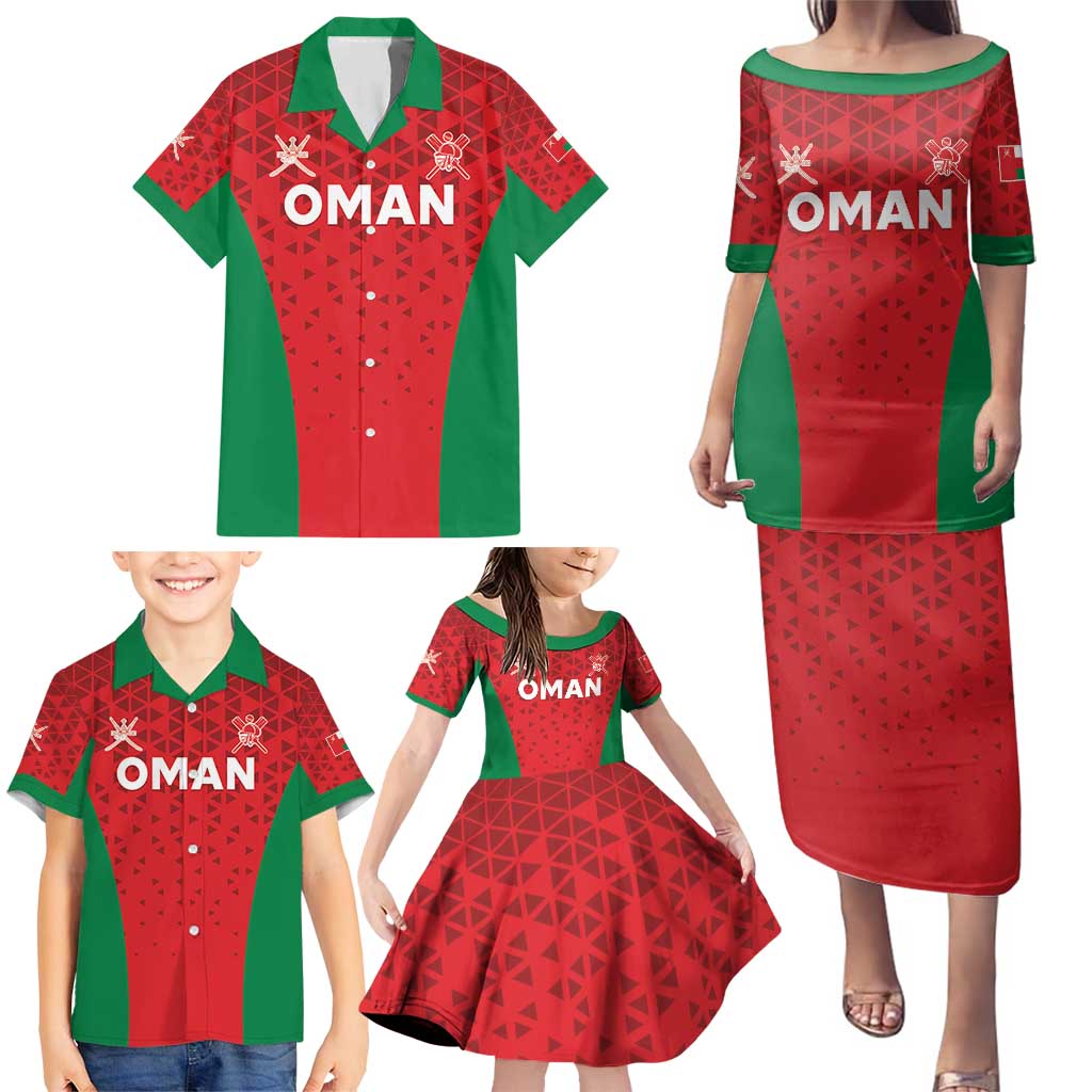 Custom Oman Cricket Family Matching Puletasi and Hawaiian Shirt Team Oman Come On - Wonder Print Shop