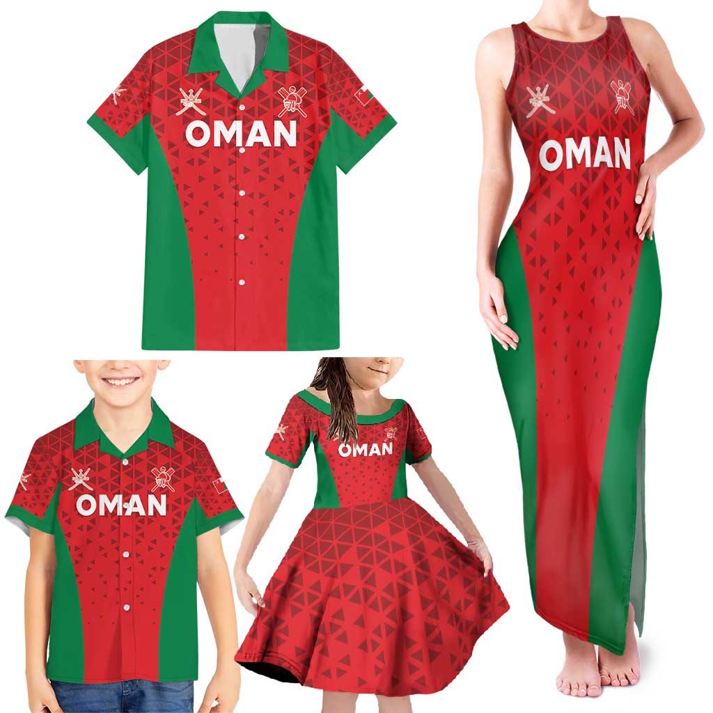 Custom Oman Cricket Family Matching Tank Maxi Dress and Hawaiian Shirt Team Oman Come On - Wonder Print Shop