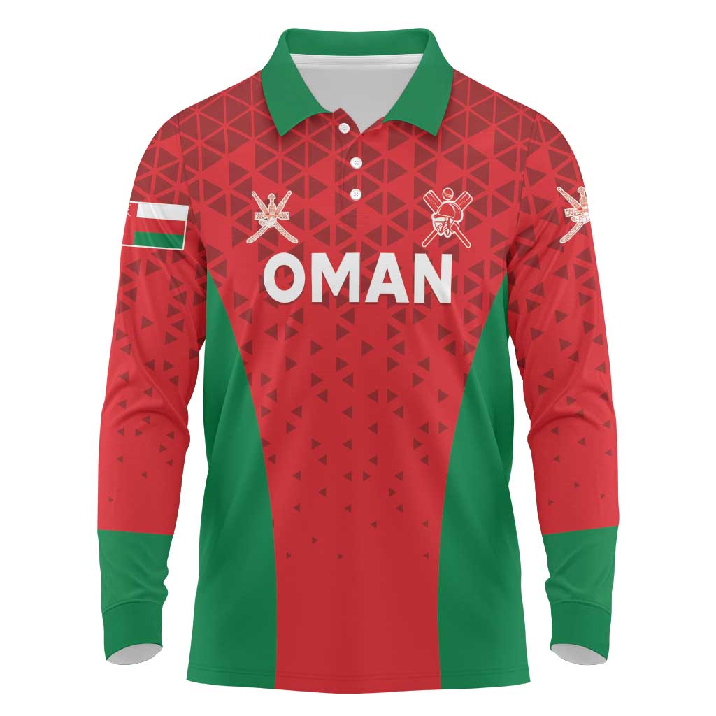 Custom Oman Cricket Long Sleeve Polo Shirt Team Oman Come On - Wonder Print Shop