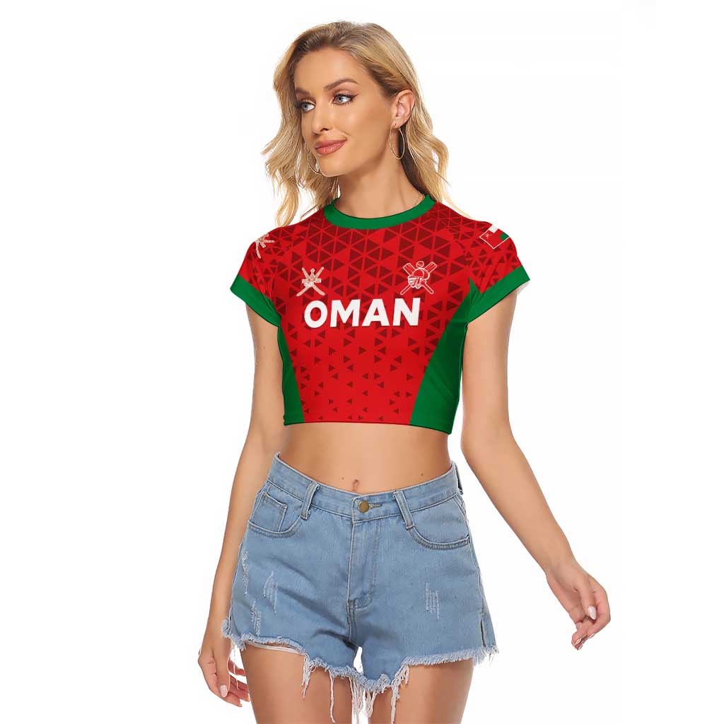 Custom Oman Cricket Raglan Cropped T Shirt Team Oman Come On - Wonder Print Shop