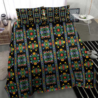 Regalia Stripe Floral Pattern Bedding Set Colorful Attractive - Wonder Print Shop