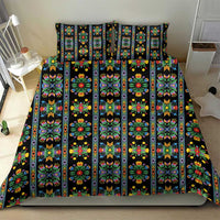 Regalia Stripe Floral Pattern Bedding Set Colorful Attractive - Wonder Print Shop